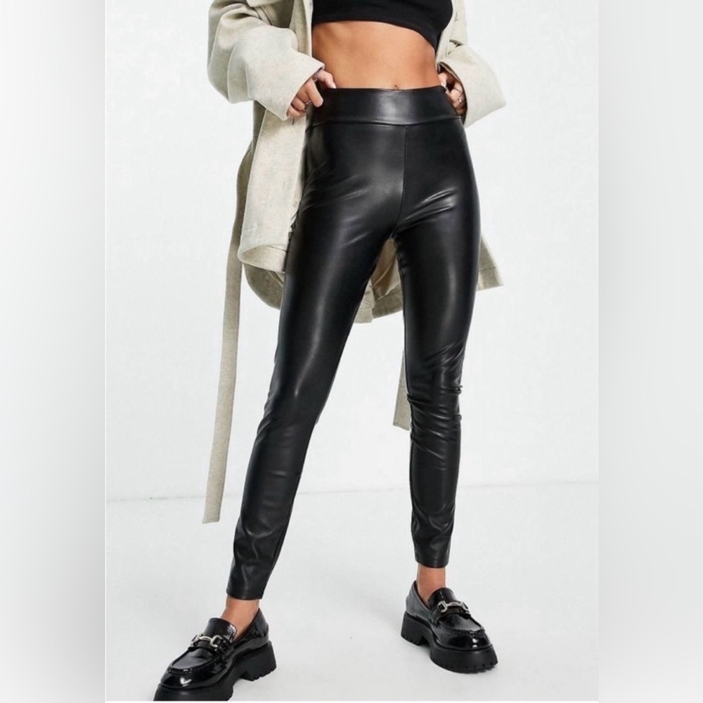 Abercrombie & Fitch Women's Pull-On Faux Leather Leggings Black Size Small